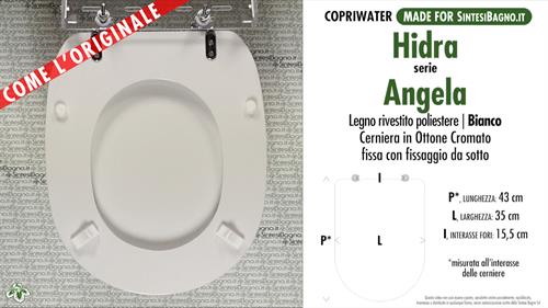 Abattant wc ANGELA HIDRA modèle. Type “COMME L’ORIGINAL”. Bois recouvert