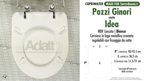 Abattant wc MADE pour IDEA/POZZI GINORI modèle. Type ADAPTABLE. MDF laqué