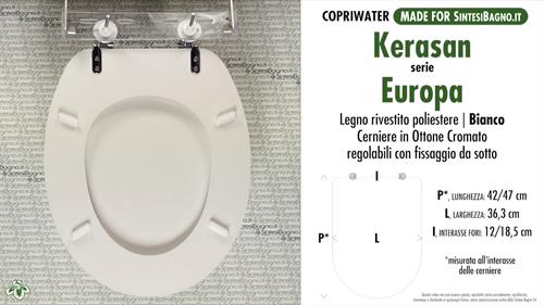 Abattant wc MADE pour EUROPA/KERASAN modèle. Type DÉDIÉ. Bois recouvert