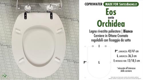 WC-Sitz MADE für wc ORCHIDEA/EOS Modell. Typ GEWIDMETER. Polyester mit holzkern