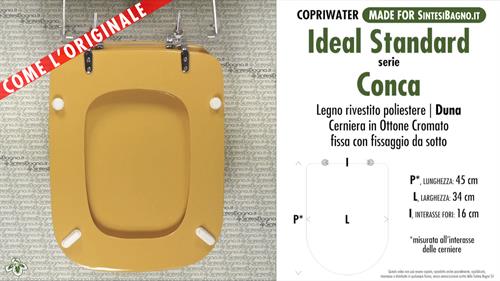 WC-Seat MADE for wc CONCA/IDEAL STANDARD Model. YELLOW DUNE. Type DEDICATED