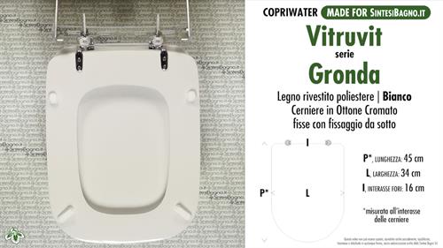 WC-Seat MADE for wc GRONDA/VITRUVIT Model. Type DEDICATED. Wood Covered