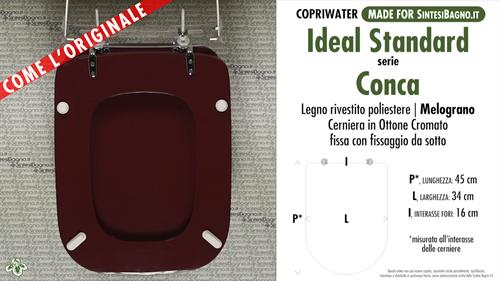 WC-Seat MADE for wc CONCA/IDEAL STANDARD Model. POMEGRANATE. Type DEDICATED