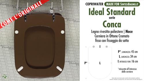 WC-Seat MADE for wc CONCA/IDEAL STANDARD Model. WALNUT. Type DEDICATED