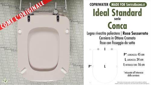 WC-Seat MADE for wc CONCA/IDEAL STANDARD Model. WHISPERED PINK. Type DEDICATED