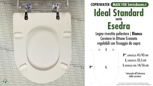 WC-Seat MADE for wc ESEDRA/IDEAL STANDARD Model. Type DEDICATED. Wood Covered