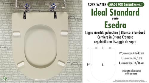 WC-Sitz MADE für wc ESEDRA/IDEAL STANDARD Modell. STANDARD WEISS. Typ GEWIDMETER