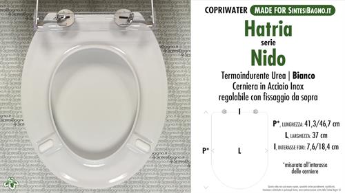 WC-Seat MADE for wc NIDO/HATRIA model. PLUS Quality. Duroplast