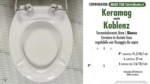 Abattant wc MADE pour KOBLENZ/KERAMAG modèle. SOFT CLOSE. PLUS Quality