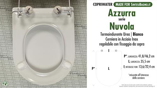 WC-Seat MADE for wc NUVOLA/AZZURRA model. PLUS Quality. Duroplast