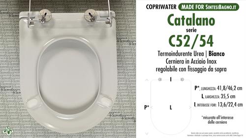 WC-Seat MADE for wc C 52/54/CATALANO model. SOFT CLOSE. PLUS Quality. Duroplast
