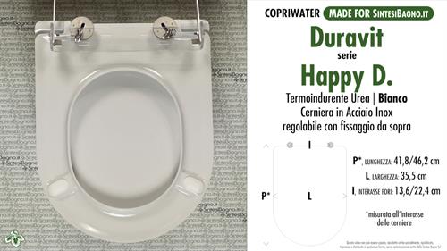 COPRIWATER per wc HAPPY D.. DURAVIT. Ricambio DEDICATO. Duroplast