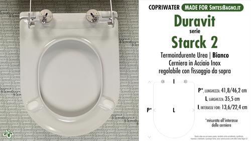 WC-Seat MADE for wc STARCK 2 Old Type/DURAVIT model. PLUS Quality