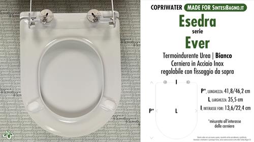 Abattant wc MADE pour EVER/ESEDRA modèle. SOFT CLOSE. PLUS Quality. Duroplast