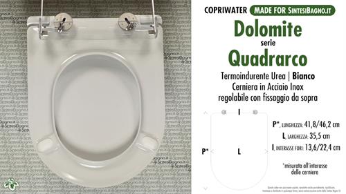 Abattant wc MADE pour QUADRARCO/DOLOMITE modèle. SOFT CLOSE. PLUS Quality