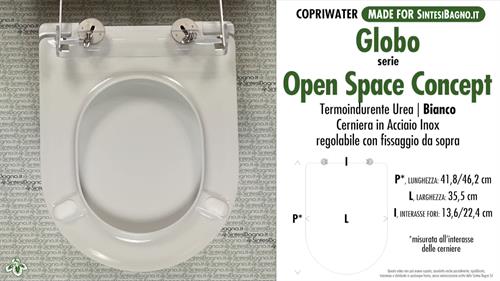 WC-Seat MADE for wc OPEN SPACE CONCEPT/GLOBO model. SOFT CLOSE. PLUS Quality
