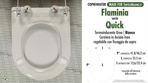 WC-Seat MADE for wc QUICK/FLAMINIA model. SOFT CLOSE. PLUS Quality. Duroplast