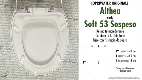 WC-Seat SOFT 53 SOSPESO/ALTHEA model. Type ORIGINAL. Thermosetting