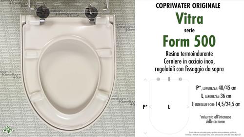 WC-Sitz FORM 500/VITRA Modell. Typ ORIGINAL. Duroplast