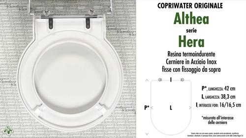 Abattant wc HERA/ALTHEA modèle. Type: ORIGINAL. Thermodurcissable