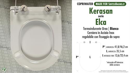 WC-Seat MADE for wc ELCA/KERASAN model. PLUS Quality. Duroplast