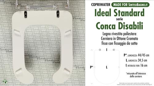 WC-Seat for wc CONCA DISABLED. IDEAL STANDARD. Type DEDICATED. Wood Covered