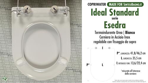 COPRIWATER per wc ESEDRA. IDEAL STANDARD. SOFT CLOSE. Ricambio DEDICATO ✓   online!