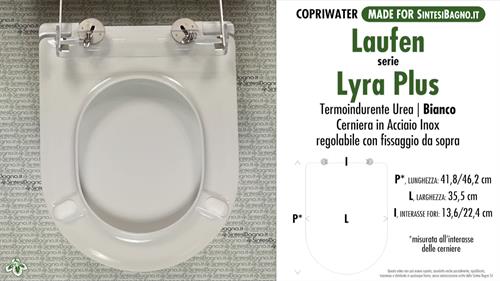 WC-Seat MADE for wc LYRA PLUS/LAUFEN model. SOFT CLOSE. PLUS Quality. Duroplast