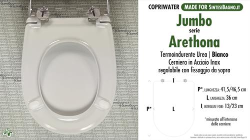Abattant wc MADE pour ARETHONA/JUMBO modèle. PLUS Quality. Duroplast