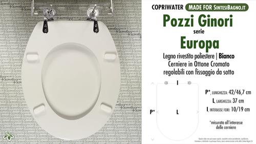 WC-Seat MADE for wc EUROPA/POZZI GINORI Model. Type DEDICATED. Wood Covered