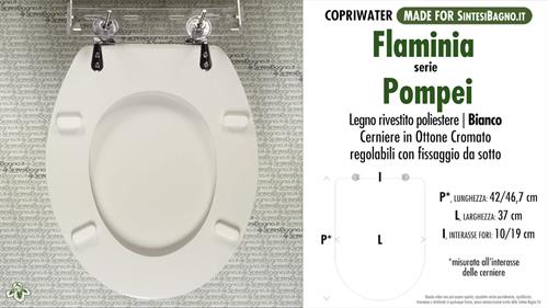 WC-Seat MADE for wc POMPEI/FLAMINIA Model. Type DEDICATED. Wood Covered