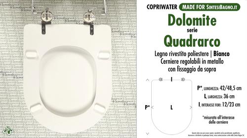 Abattant wc MADE pour QUADRARCO/DOLOMITE modèle. Type DÉDIÉ. Bois recouvert