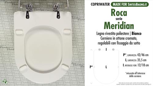 WC-Sitz MADE für wc MERIDIAN/ROCA Modell. Typ GEWIDMETER. Polyester mit holzkern