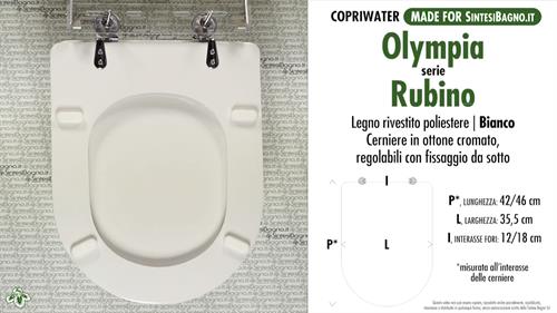 Abattant wc MADE pour RUBINO/OLYMPIA modèle. Type DÉDIÉ. Bois recouvert