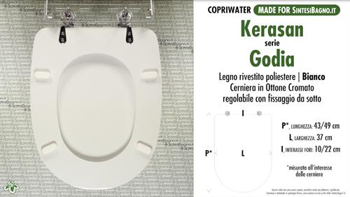WC-Seat MADE for wc GODIA/KERASAN Model. Type DEDICATED. Wood Covered
