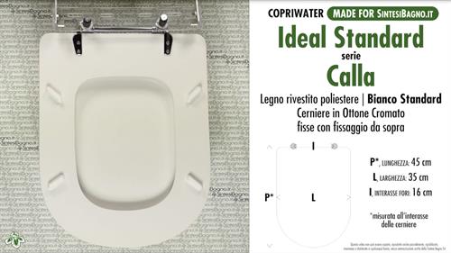 WC-Sitz MADE für wc CALLA/IDEAL STANDARD Modell. STANDARD WEISS. Typ GEWIDMETER