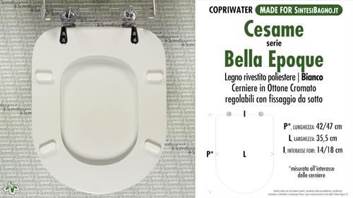WC-Seat MADE for wc BELLA EPOQUE/CESAME Model. Type DEDICATED. Wood Covered