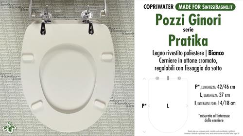 WC-Sitz MADE für wc POZZI GINORI/PRATIKA Modell. Typ GEWIDMETER
