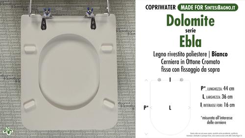 WC-Sitz MADE für wc EBLA/DOLOMITE Modell. Typ GEWIDMETER. Polyester mit holzkern