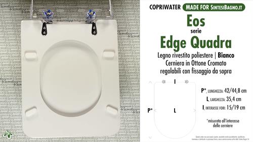 Abattant wc MADE pour EDGE QUADRA/EOS modèle. Type DÉDIÉ. Bois recouvert