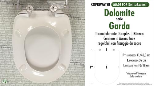 Abattant wc MADE pour GARDA/DOLOMITE modèle. Type DÉDIÉ. Duroplast