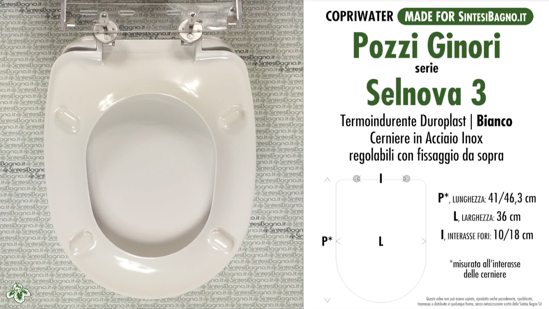 Blanc Pozzi collection Selnova Pro abattant avec fermeture ralenti blanc En stock Pozzi Ginori 
