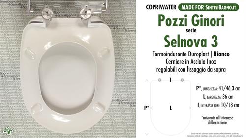 WC-Sitz MADE für wc SELNOVA 3/POZZI GINORI Modell. Typ GEWIDMETER. Duroplast