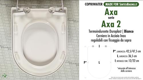 COPRIWATER per wc AXA 2. AXA. Ricambio DEDICATO. Duroplast