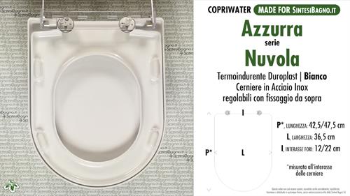 Abattant wc MADE pour NUVOLA/AZZURRA modèle. Type DÉDIÉ. Duroplast