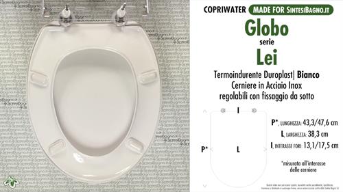 WC-Seat MADE for wc LEI/GLOBO model. Type DEDICATED. Duroplast