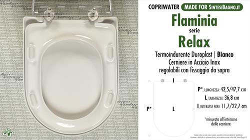 WC-Seat MADE for wc RELAX/FLAMINIA model. Type DEDICATED. Duroplast