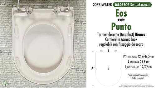 Abattant wc MADE pour PUNTO/EOS modèle. Type DÉDIÉ. Duroplast