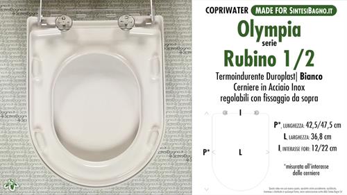 Abattant wc MADE pour RUBINO 1/OLYMPIA modèle. Type DÉDIÉ. Duroplast