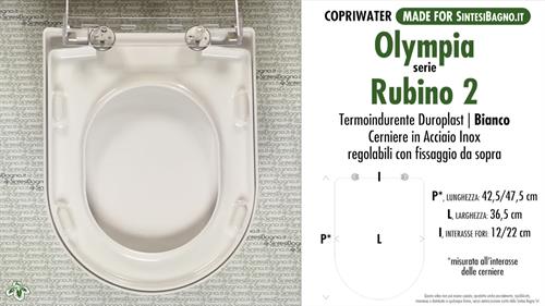COPRIWATER per wc RUBINO 2. OLYMPIA. Ricambio DEDICATO. Duroplast